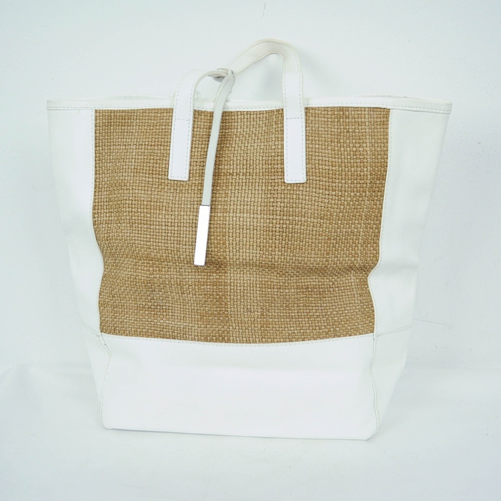 Innue Woven Saffiano Leather Tote Bag